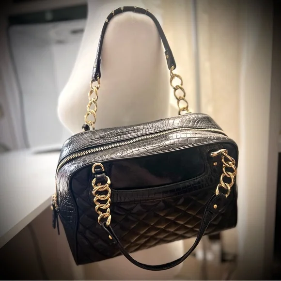 25th Anniversary Edition Black Brahmin Quilted Leather Handbag - Picture 3 of 12